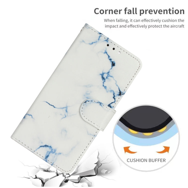 For iPhone 16 Pro Colored Drawing Marble Pattern Leather Phone Case(White Marble) - iPhone 16 Pro Cases by buy2fix | Online Shopping UK | buy2fix