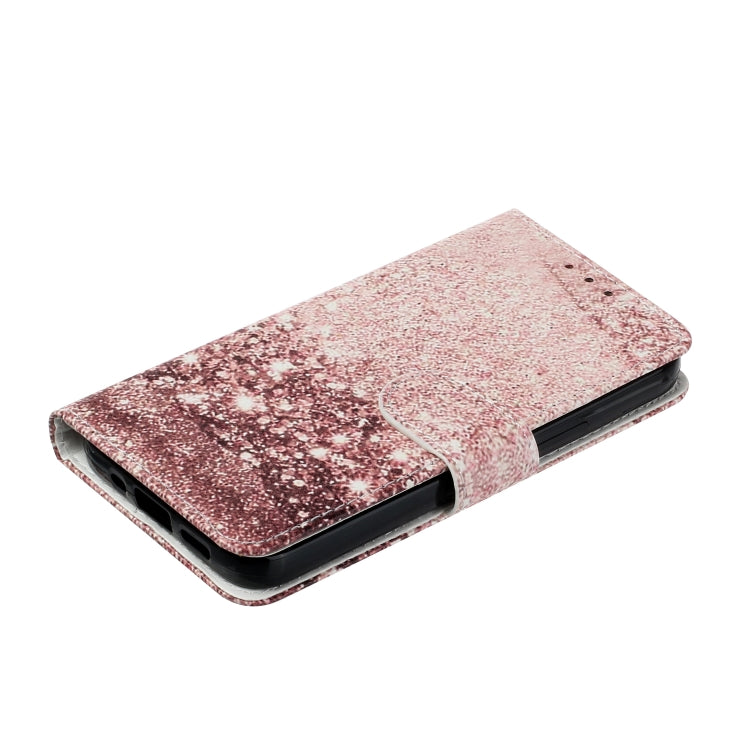 For iPhone 16 Plus Colored Drawing Marble Pattern Leather Phone Case(Rose Gold) - iPhone 16 Plus Cases by buy2fix | Online Shopping UK | buy2fix