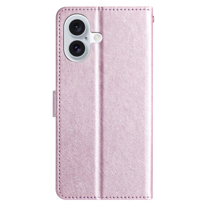 For iPhone 16 Plus Silk Texture Horizontal Flip Leather Phone Case(Rose Pink) - iPhone 16 Plus Cases by buy2fix | Online Shopping UK | buy2fix