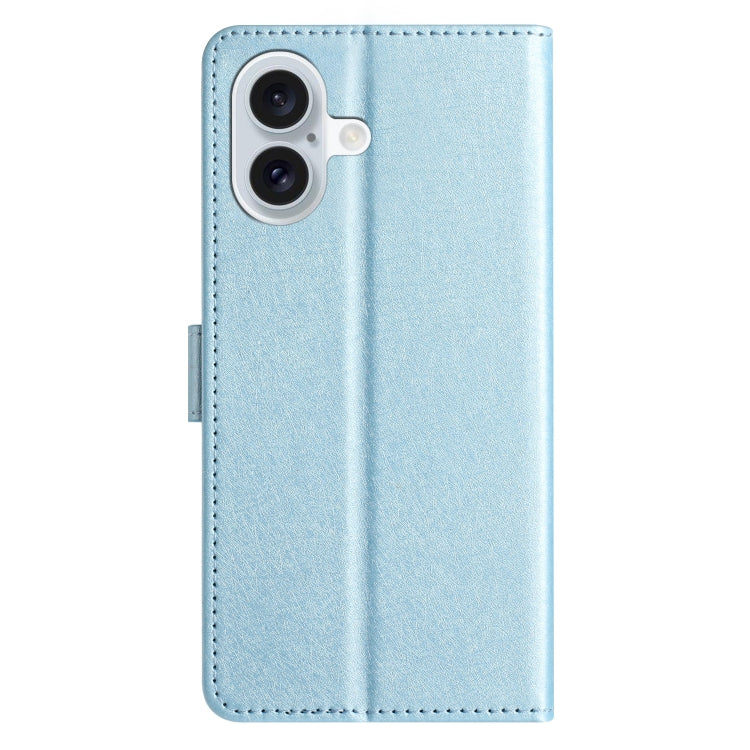 For iPhone 16 Silk Texture Horizontal Flip Leather Phone Case(Light Blue) - iPhone 16 Cases by buy2fix | Online Shopping UK | buy2fix