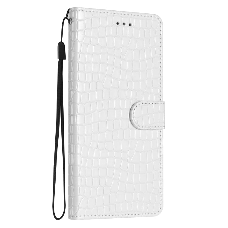 For iPhone 16 Crocodile Texture Horizontal Flip Leather Phone Case(White) - iPhone 16 Cases by buy2fix | Online Shopping UK | buy2fix