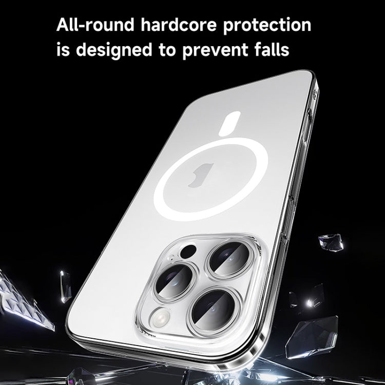 For iPhone 15 Pro SULADA Crystal Sand Series Electroplating Frosted MagSafe Magnetic Phone Case(Transparent) - iPhone 15 Pro Cases by SULADA | Online Shopping UK | buy2fix