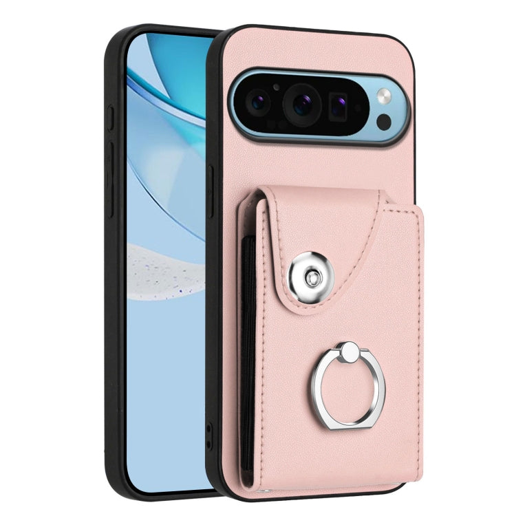 For Google Pixel 9 / 9 Pro Organ Card Bag Ring Holder Phone Case(Pink) - Google Cases by buy2fix | Online Shopping UK | buy2fix