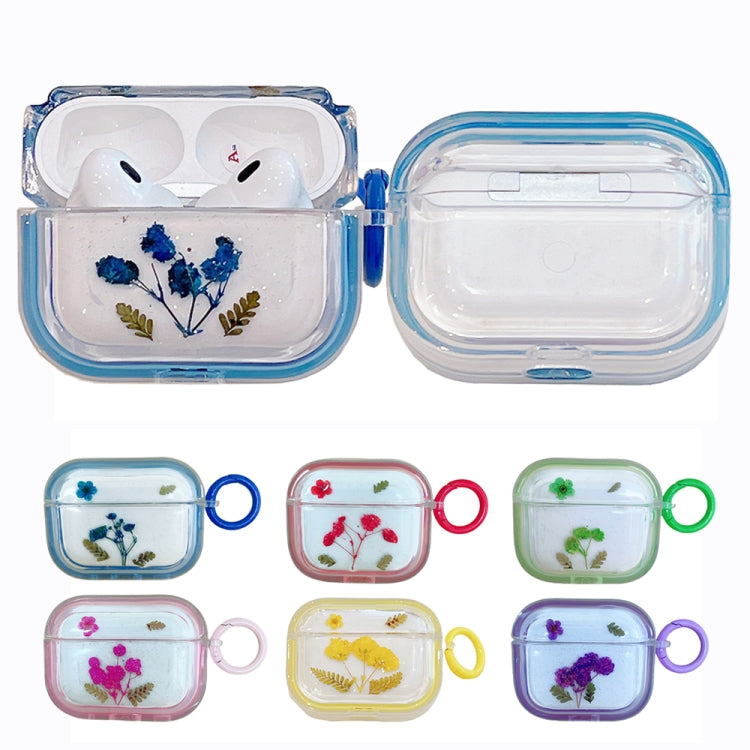 For AirPods 3 Glitter Starry Epoxy Dried Flowers Earbuds Box TPU Case(Green) - For AirPods 3 by buy2fix | Online Shopping UK | buy2fix