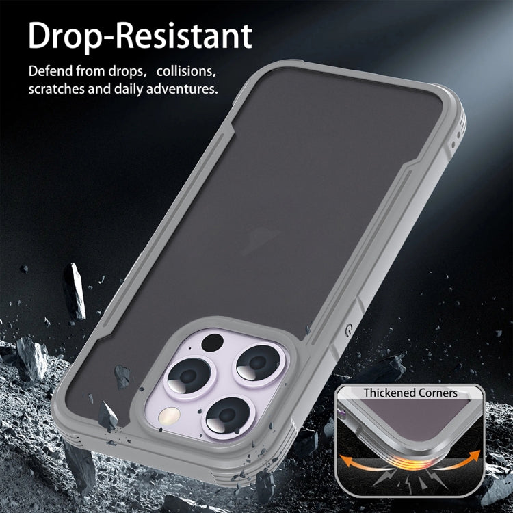 For iPhone 16 Skin Feel Frosted PC Hybrid TPU Phone Case(Grey) - iPhone 16 Cases by buy2fix | Online Shopping UK | buy2fix