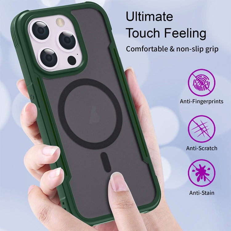 For iPhone 16 Skin Feel Frosted MagSafe Magnetic PC Hybrid TPU Phone Case(Green) - iPhone 16 Cases by buy2fix | Online Shopping UK | buy2fix