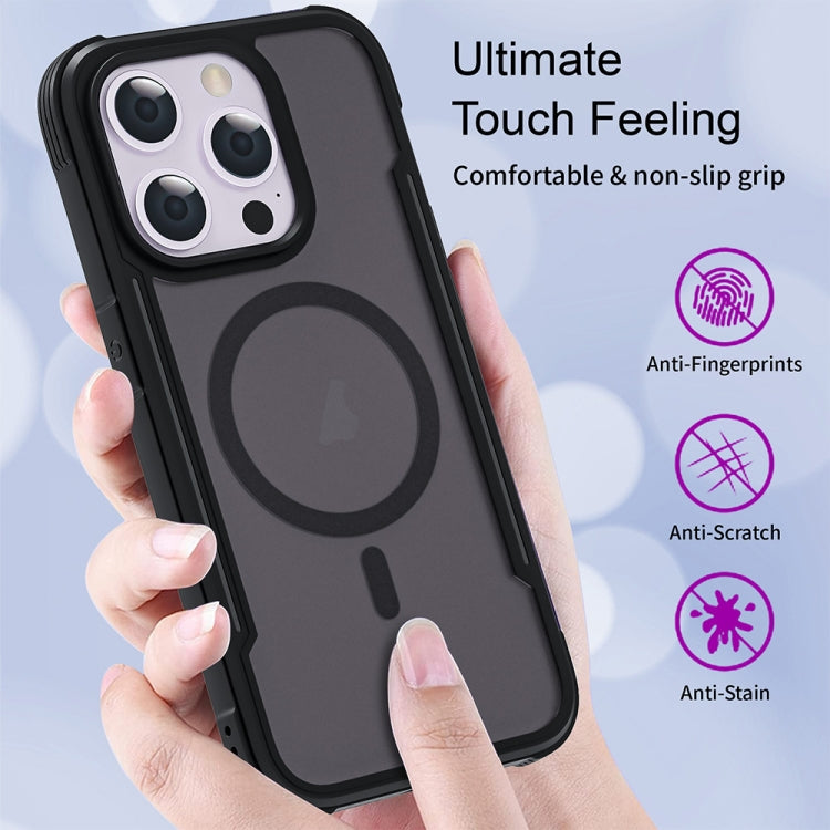 For iPhone 16 Pro Skin Feel Frosted MagSafe Magnetic PC Hybrid TPU Phone Case(Black) - iPhone 16 Pro Cases by buy2fix | Online Shopping UK | buy2fix