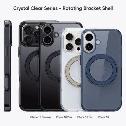 For iPhone 16 Pro Crystal Clear MagSafe Magnetic Holder Phone Case(Transparent Black) - iPhone 16 Pro Cases by buy2fix | Online Shopping UK | buy2fix