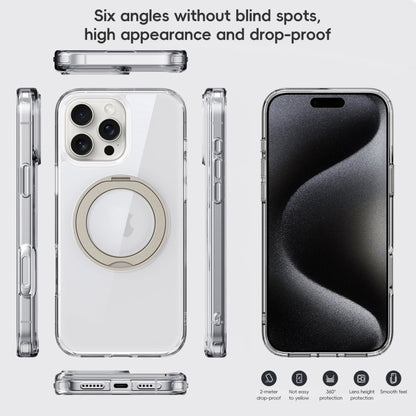 For iPhone 16 Plus Crystal Clear MagSafe Magnetic Holder Phone Case(Transparent Black) - iPhone 16 Plus Cases by buy2fix | Online Shopping UK | buy2fix