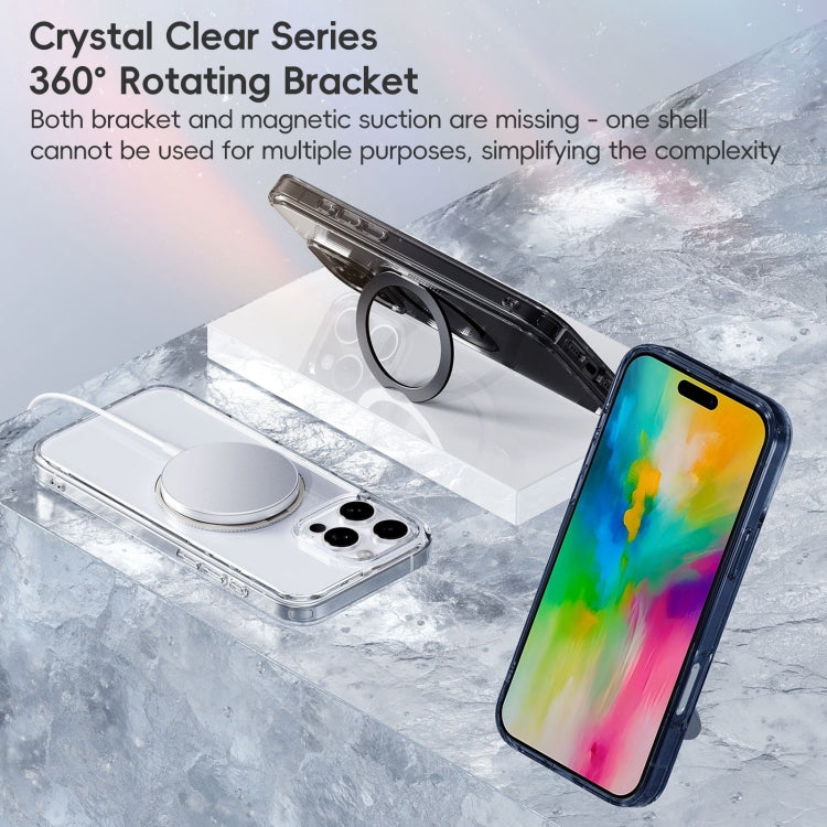 For iPhone 16 Plus Crystal Clear MagSafe Magnetic Holder Phone Case(Transparent) - iPhone 16 Plus Cases by buy2fix | Online Shopping UK | buy2fix