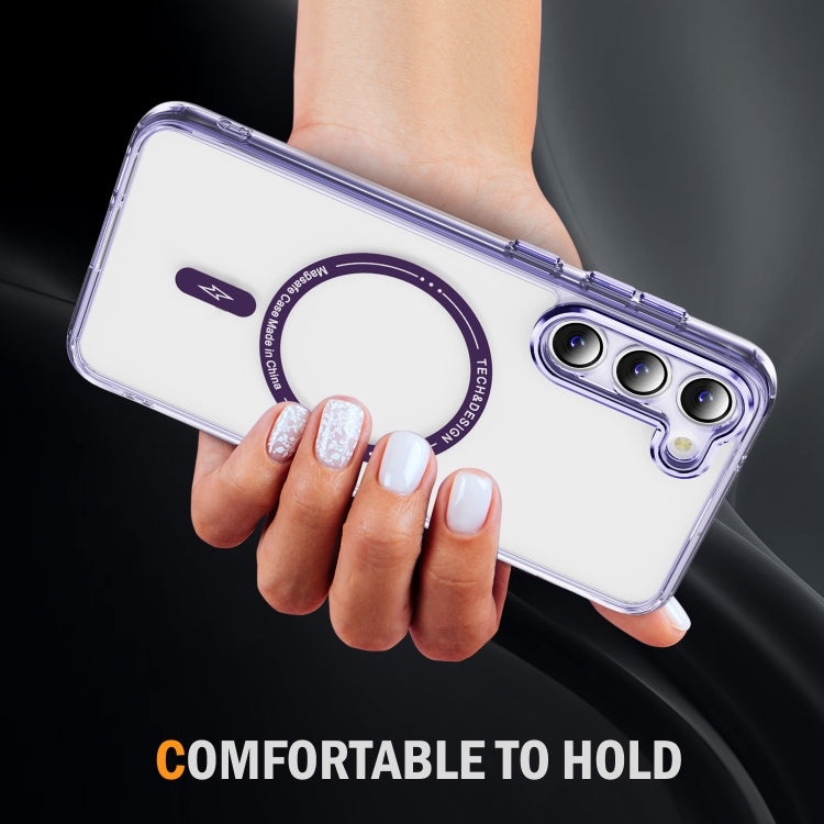 For Samsung Galaxy S23+ 5G Airbag Magsafe PC Hybrid TPU Phone Case(Clear Purple) - Galaxy S23+ 5G Cases by buy2fix | Online Shopping UK | buy2fix