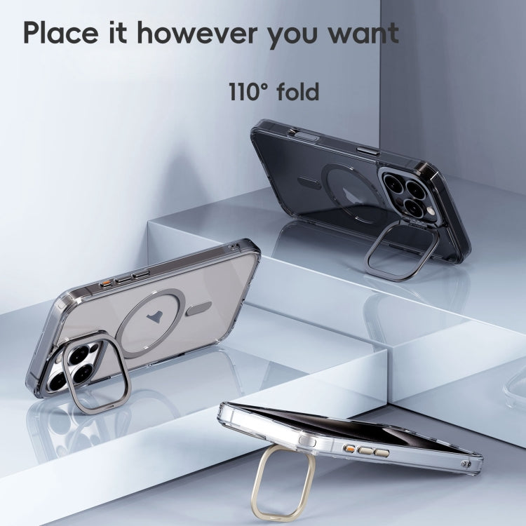 For iPhone 16 Pro Max Frosted Crystal Clear Lens Holder MagSafe Magnetic Phone Case(Transparent) - iPhone 16 Pro Max Cases by buy2fix | Online Shopping UK | buy2fix