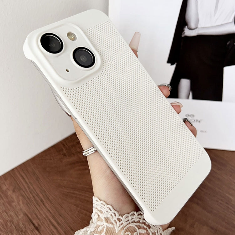 For iPhone 14 Frameless Oil Spray PC Cooling Phone Case(White) - iPhone 14 Cases by buy2fix | Online Shopping UK | buy2fix