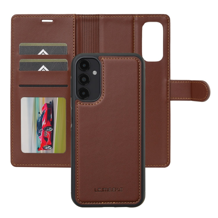 For Samsung Galaxy A14 4G / A14 5G LC.IMEEKE L2 Series Detachable Magsafe PU Phone Case with Lanyard(Brown) - Galaxy Phone Cases by LC.IMEEKE | Online Shopping UK | buy2fix