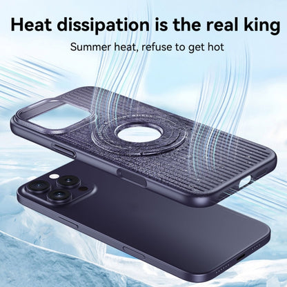 For iPhone 16 Pro Cooling MagSafe Magnetic Phone Case with Trolley Bracket(Black) - iPhone 16 Pro Cases by buy2fix | Online Shopping UK | buy2fix