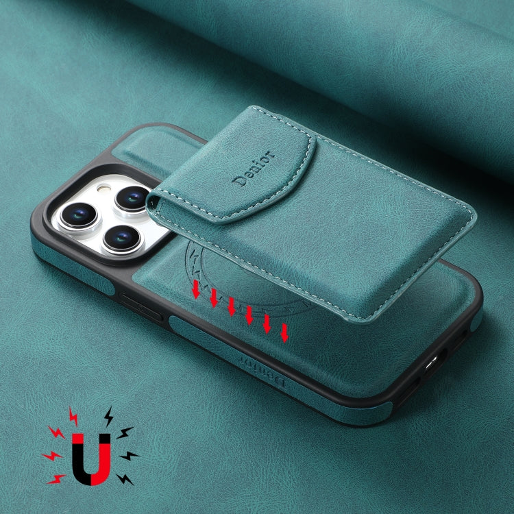 For iPhone 16 Denior D19 Skin Feel MagSafe Detachable Card Slot Phone Case(Blue) - iPhone 16 Cases by Denior | Online Shopping UK | buy2fix