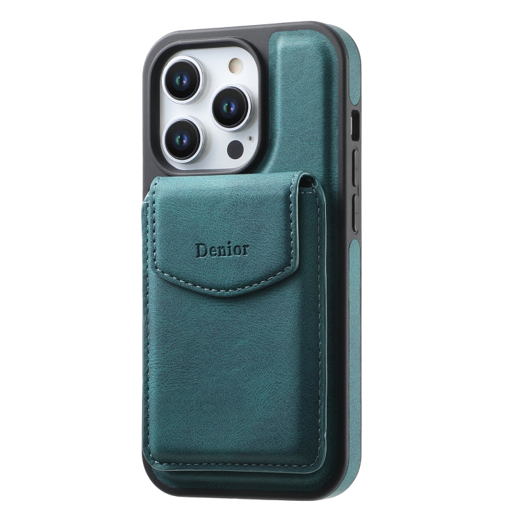 For iPhone 16 Denior D19 Skin Feel MagSafe Detachable Card Slot Phone Case(Blue) - iPhone 16 Cases by Denior | Online Shopping UK | buy2fix