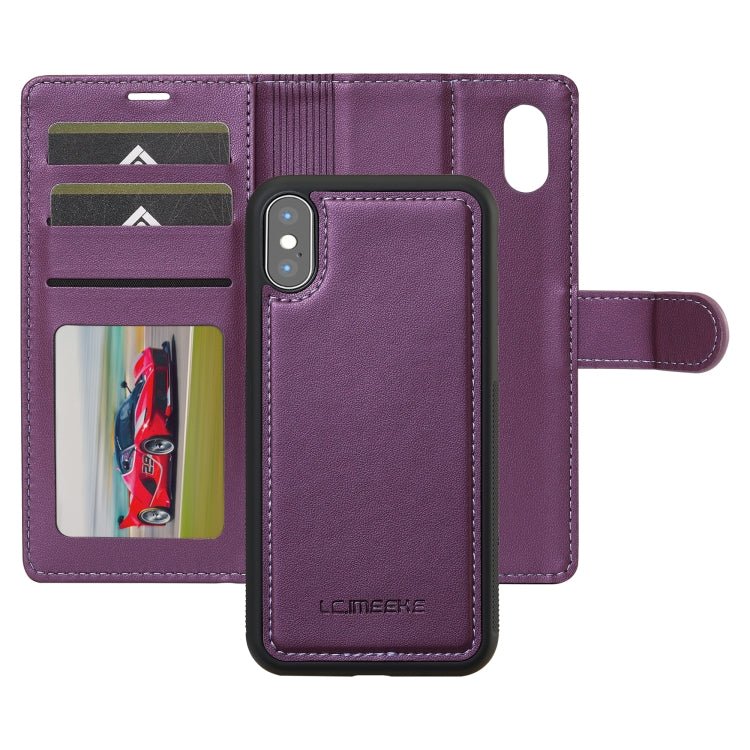 For iPhone XR LC.IMEEKE L2 Series Detachable Magsafe PU Phone Case with Lanyard(Purple) - More iPhone Cases by LC.IMEEKE | Online Shopping UK | buy2fix