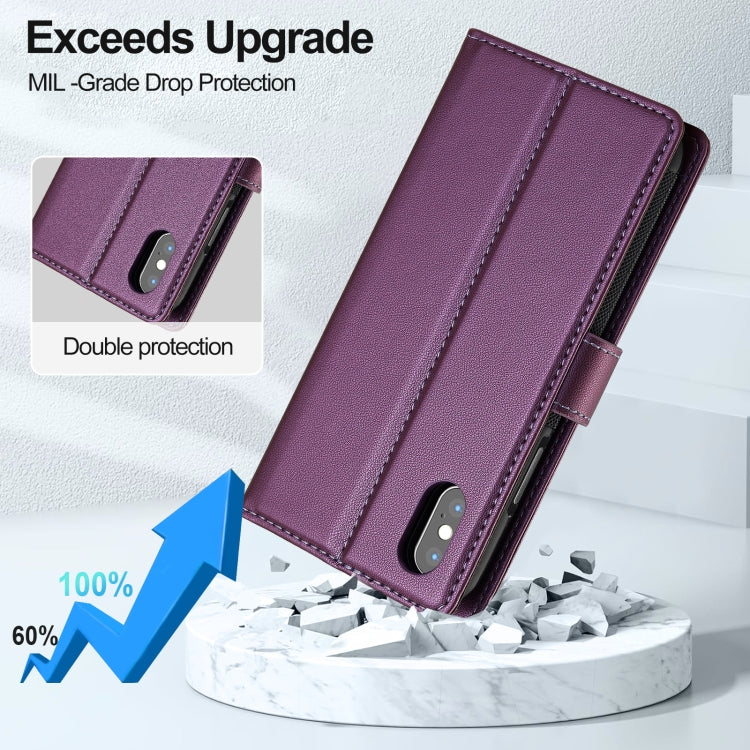 For iPhone XR LC.IMEEKE L2 Series Detachable Magsafe PU Phone Case with Lanyard(Purple) - More iPhone Cases by LC.IMEEKE | Online Shopping UK | buy2fix