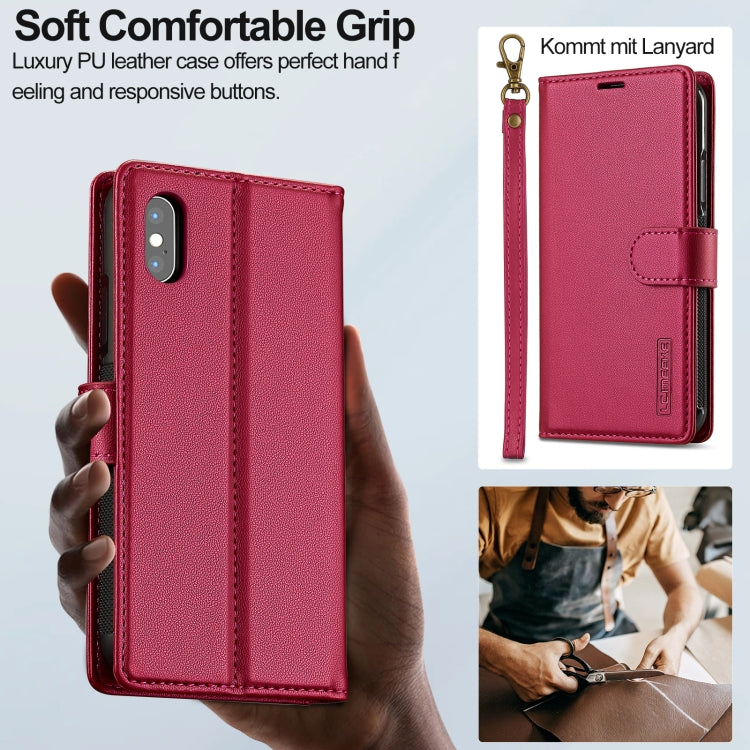 For iPhone XS Max LC.IMEEKE L2 Series Detachable Magsafe PU Phone Case with Lanyard(Red) - More iPhone Cases by LC.IMEEKE | Online Shopping UK | buy2fix