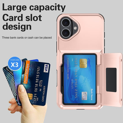 For iPhone 16 Plus Card Slot Holder Phone Case(Blue) - iPhone 16 Plus Cases by buy2fix | Online Shopping UK | buy2fix