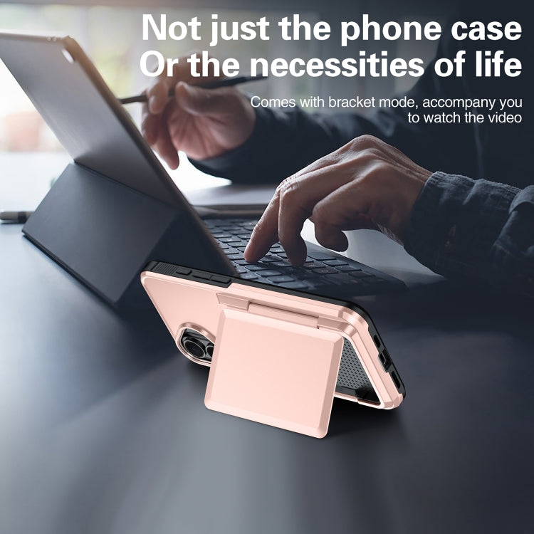 For iPhone 16 Pro Card Slot Holder Phone Case(Rose Gold) - iPhone 16 Pro Cases by buy2fix | Online Shopping UK | buy2fix