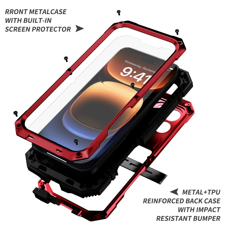 For iPhone 16 Pro R-JUST Life Waterproof Dustproof Shockproof Phone Case(Red) - iPhone 16 Pro Cases by R-JUST | Online Shopping UK | buy2fix