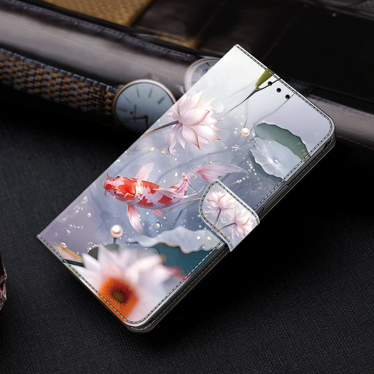 For iPhone 16 Crystal Painted Leather Phone case(Koi) - iPhone 16 Cases by buy2fix | Online Shopping UK | buy2fix