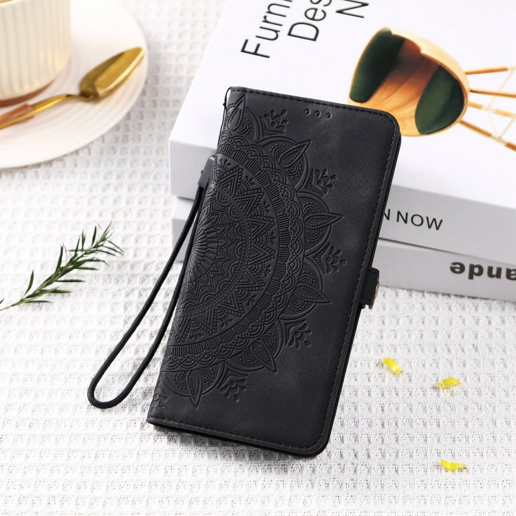 For iPhone 16 Plus Skin Feel Totem Embossed Leather Phone Case(Black) - iPhone 16 Plus Cases by buy2fix | Online Shopping UK | buy2fix