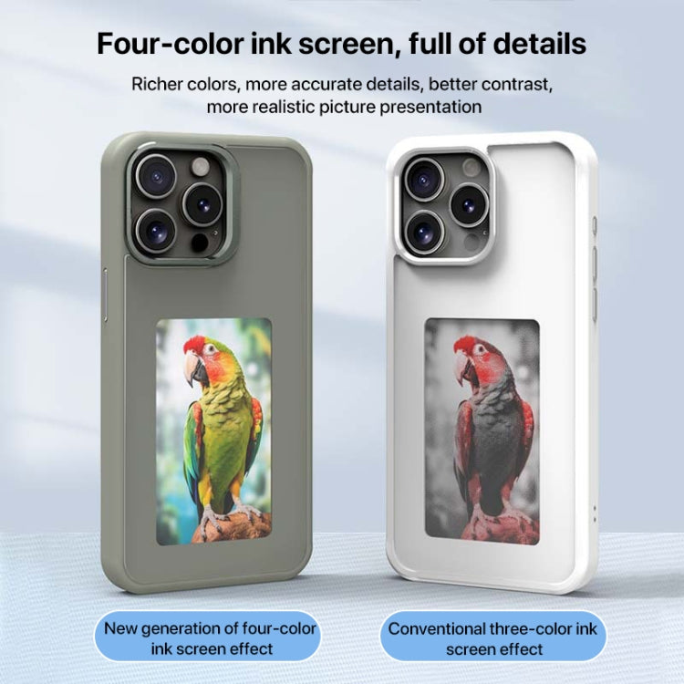 For iPhone 16 Four-Color E-ink Screen NFC DIY Phone Case(Black) - iPhone 16 Cases by buy2fix | Online Shopping UK | buy2fix