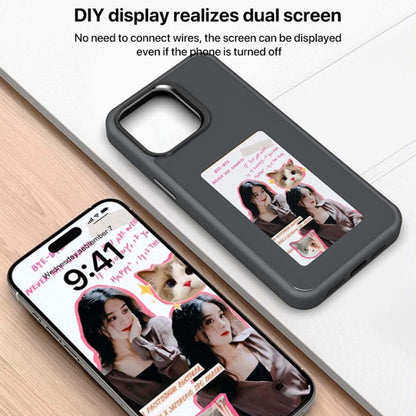 For iPhone 16 Plus Four-Color E-ink Screen NFC DIY Phone Case(Grey) - iPhone 16 Plus Cases by buy2fix | Online Shopping UK | buy2fix