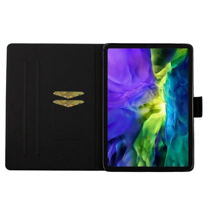 For iPad Pro 11 2024 Colored Drawing Pattern Flip Leather Smart Tablet Case(Black Gold) - iPad Pro 11 2024 Cases by buy2fix | Online Shopping UK | buy2fix