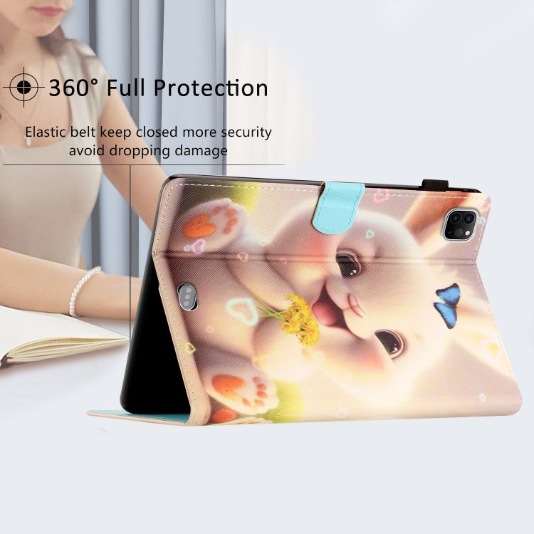 For iPad Pro 11 2024 Coloured Drawing Stitching Smart Leather Tablet Case(Rabbit) - iPad Pro 11 2024 Cases by buy2fix | Online Shopping UK | buy2fix