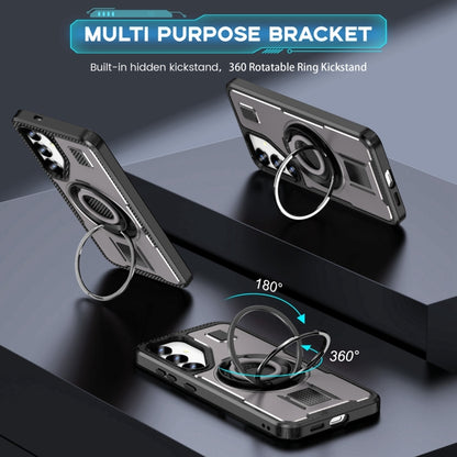 For Samsung Galaxy S25+ 5G Ring Holder Carbon Fiber PC Hybrid TPU Phone Case(Grey) - Galaxy S25+ 5G Cases by buy2fix | Online Shopping UK | buy2fix