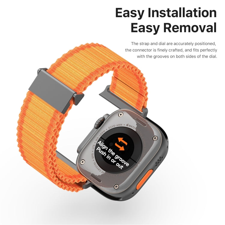 For Apple Watch Series 9 41mm DUX DUCIS YC Series Ocean Nylon Watch Band(Orange) - Watch Bands by DUX DUCIS | Online Shopping UK | buy2fix