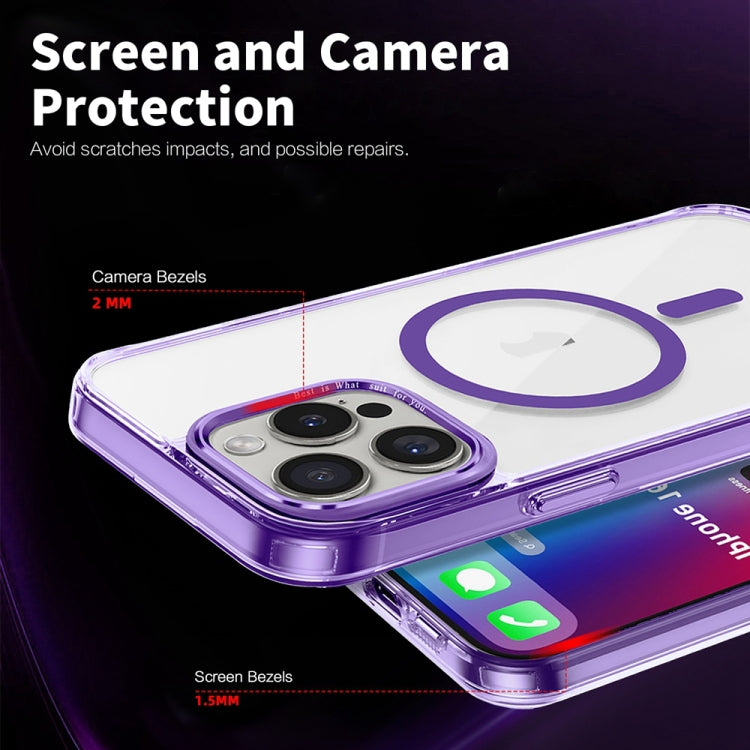 For iPhone 16 Pro Max Ice Color Magnetic Series Magsafe Magnetic PC Hybrid TPU Phone Case(Purple) - iPhone 16 Pro Max Cases by buy2fix | Online Shopping UK | buy2fix