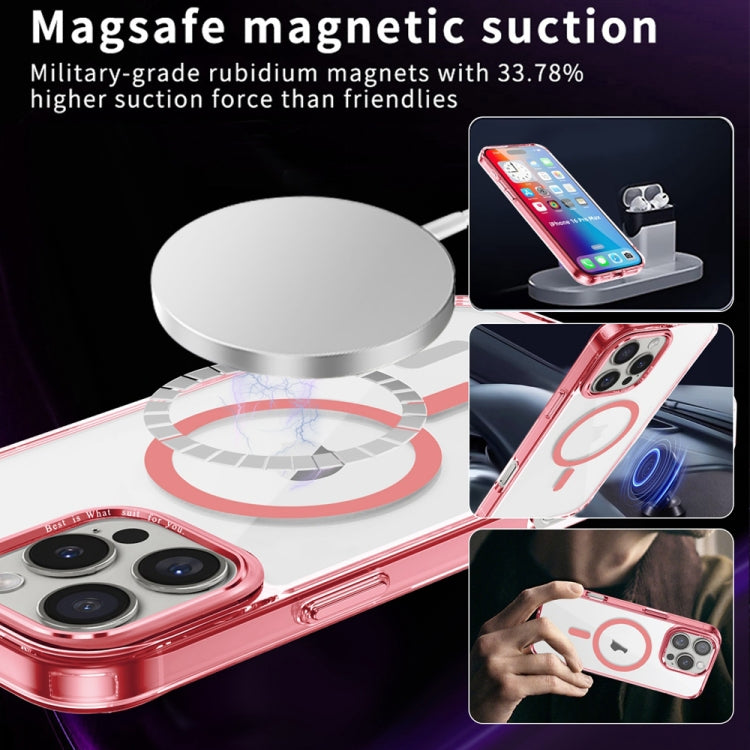 For iPhone 16 Pro Max Ice Color Magnetic Series Magsafe Magnetic PC Hybrid TPU Phone Case(Pink) - iPhone 16 Pro Max Cases by buy2fix | Online Shopping UK | buy2fix