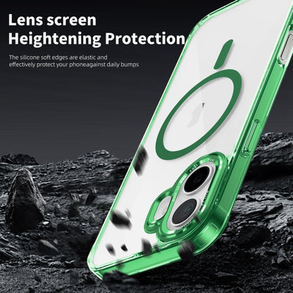 For iPhone 16 Plus Ice Color Magnetic Series Magsafe Magnetic PC Hybrid TPU Phone Case(Green) - iPhone 16 Plus Cases by buy2fix | Online Shopping UK | buy2fix