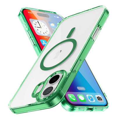 For iPhone 16 Ice Color Magnetic Series Magsafe Magnetic PC Hybrid TPU Phone Case(Green) - iPhone 16 Cases by buy2fix | Online Shopping UK | buy2fix