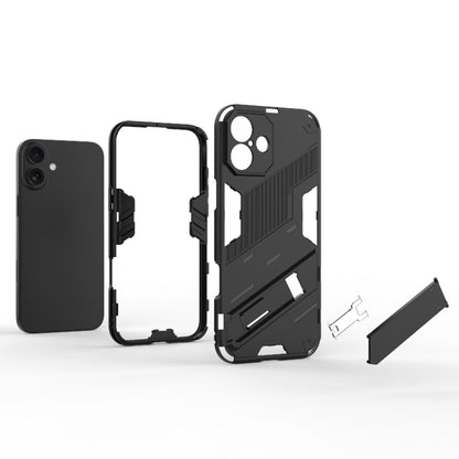 For iPhone 16 Plus Punk Armor 2 in 1 PC + TPU Phone Case with Holder(White) - iPhone 16 Plus Cases by buy2fix | Online Shopping UK | buy2fix