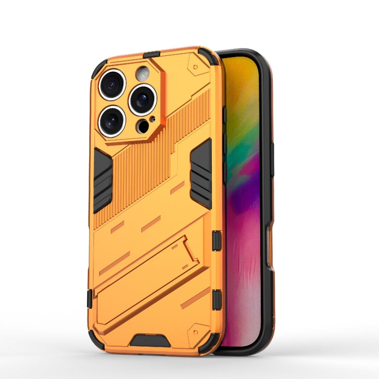 For iPhone 16 Pro Punk Armor 2 in 1 PC + TPU Phone Case with Holder(Orange) - iPhone 16 Pro Cases by buy2fix | Online Shopping UK | buy2fix