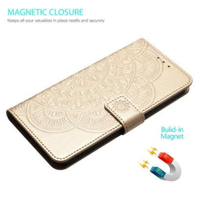 For Google Pixel 9 Pro XL Flower Embossed Leather Phone Case(Gold) - Google Cases by buy2fix | Online Shopping UK | buy2fix