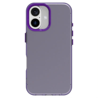 For iPhone 16 Plus Candy PC Hybrid TPU Shockproof Phone Case(Purple) - iPhone 16 Plus Cases by buy2fix | Online Shopping UK | buy2fix