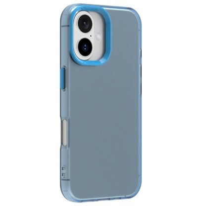 For iPhone 16 Candy PC Hybrid TPU Shockproof Phone Case(Blue) - iPhone 16 Cases by buy2fix | Online Shopping UK | buy2fix