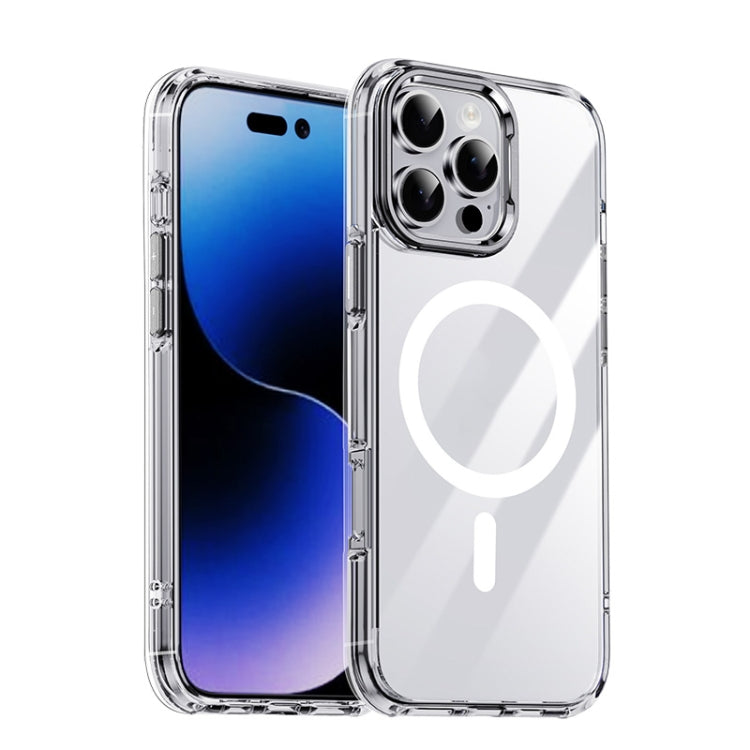 For iPhone 16 Pro Max Airbag PC Hybrid TPU Magsafe Phone Case(Clear Silver) - iPhone 16 Pro Max Cases by buy2fix | Online Shopping UK | buy2fix