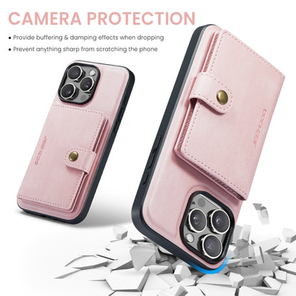 For iPhone 16 Pro Max JEEHOOD J01 Retro Magnetic Detachable Wallet Phone Case(Pink) - iPhone 16 Pro Max Cases by JEEHOOD | Online Shopping UK | buy2fix