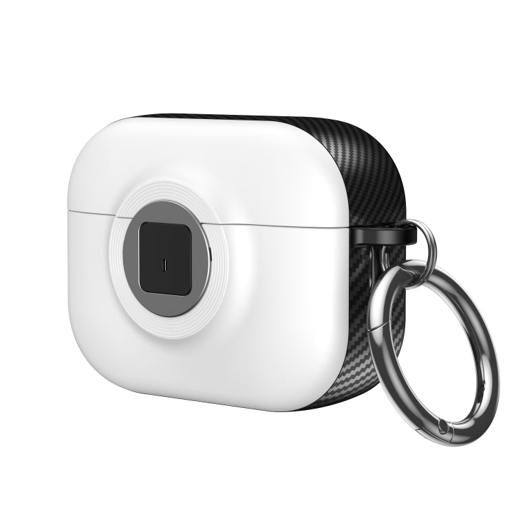 For AirPods 3 Camera Series PC + TPU Headset Shockproof Carbon Fibre Case(White) - For AirPods 3 by buy2fix | Online Shopping UK | buy2fix