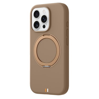 For iPhone 16 Pro Max TGVIS GEEK Series MagSafe Silicone Phone Case with Rotating Holder(Bronze) - iPhone 16 Pro Max Cases by TGVIS | Online Shopping UK | buy2fix