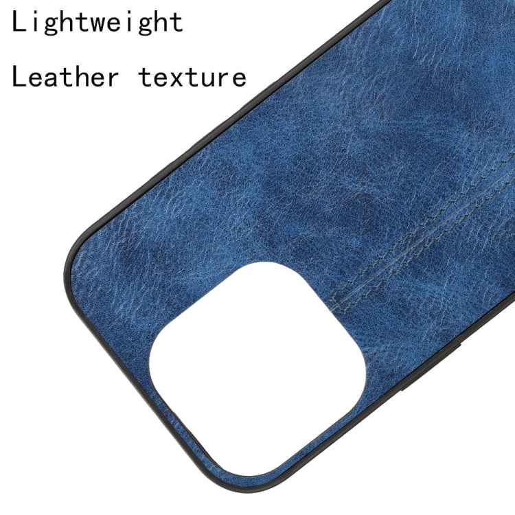 For iPhone 16 Pro Cow Pattern Sewing Card Bag Phone Case(Blue) - iPhone 16 Pro Cases by buy2fix | Online Shopping UK | buy2fix