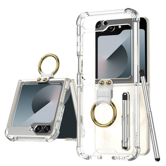 For Samsung Galaxy Z Flip6 GKK Airbag Protective Phone Case with Ring & Pen(Transparent) - Galaxy Z Flip6 5G Cases by GKK | Online Shopping UK | buy2fix